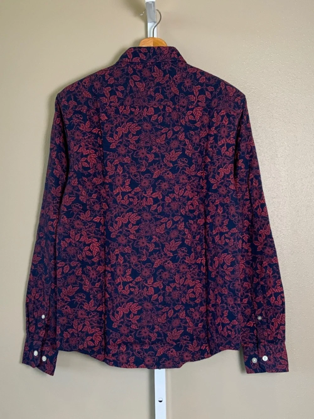 Banana Republic Untucked Slim Fit Double Weave Floral Button Down Oxford Shirt